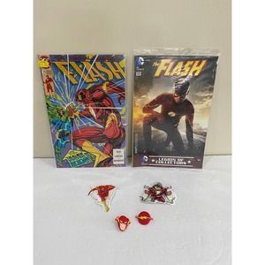 Justice League Flash Christmas stocking stuffers set comic books stickers Pin